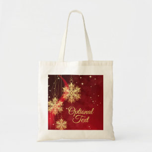 Tote Bag Rouge et or Flambeau de neige Filige personnalisée