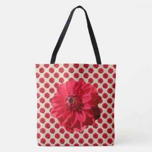 Tote Bag Rouge floral botanique sur toute couleur