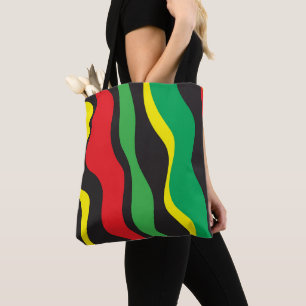 Tote Bag Rouge Jaune Vert Noir Vague Rasta
