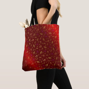 Tote Bag rouge, note, musical, mélodie, musique, son, signe