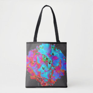 Tote Bag Rouge rose bleu violet fleuri fleuri coloré