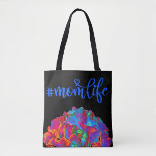 Tote Bag Rouge rose bleu violet fleuri fleuri coloré