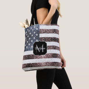 Tote Bag Rouge rustique Bleu Bleu Étincelles drapeau amér