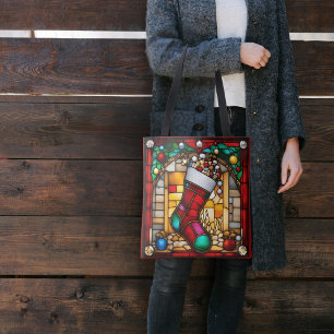 Tote Bag Rouge Stocker Faux Vitrail