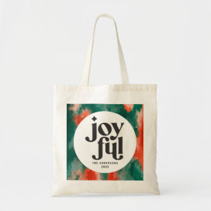 Tote Bag Rouge + vert moderne abstrait vacances joyeuses