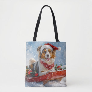 Tote Bag Rough Collie Chien en Traîneau Laissez-le Neiger N