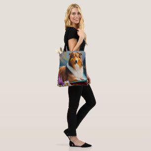 Tote Bag Rough Collie sur une pagaie : Une aventure pittore