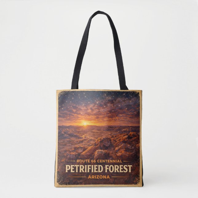 Tote Bag Route 66 Centenaire Forêt Pétrifiée Horizon (Devant)