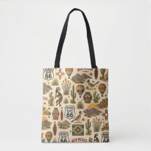 Tote Bag Route 66 du Nouveau-Mexique Mesa Miles