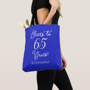 Tote Bag Royal Blue encourage à 65 ans 65e anniversaire fêt