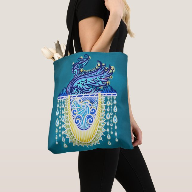 Tote Bag Royal Peacock Radiance (De près)
