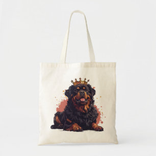 Tote Bag Royal Rottweiler Dog Queen Crown