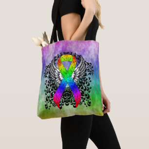 Tote Bag Ruban arc-en-ciel avec ailes