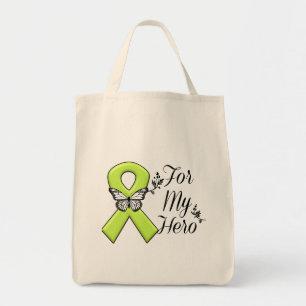 Tote Bag Ruban de conscience de vert de chaux pour mon
