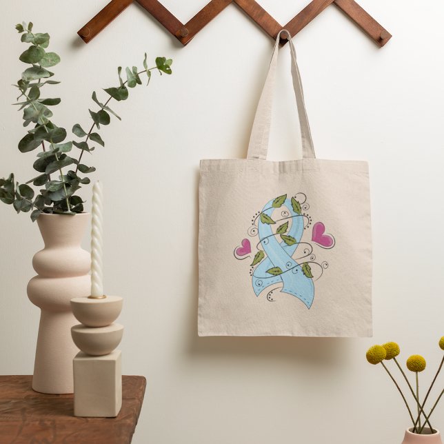 Tote Bag Ruban de sensibilisation bleu (Créateur téléchargé)