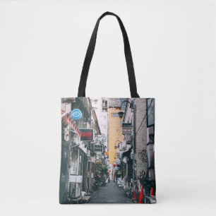 TOTE BAG RUE ENTRE BÂTIMENTS EN BÉTON GRIS