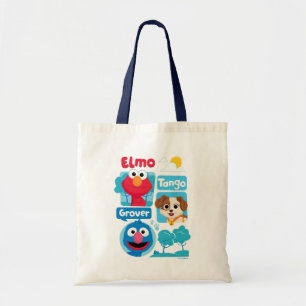 Tote Bag Rue Sésame Elmo, Tango, & Grover Park Graphic