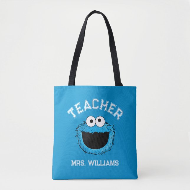 Tote Bag Rue Sésame | Enseignant de Cookie Monster (Devant)