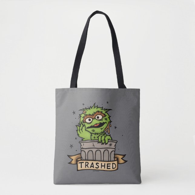 Tote Bag Rue Sésame | Oscar the Grouch Trashed (Devant)