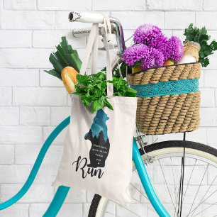 Tote Bag Run Motivation Trouve Vous Drôle Ours Graphique