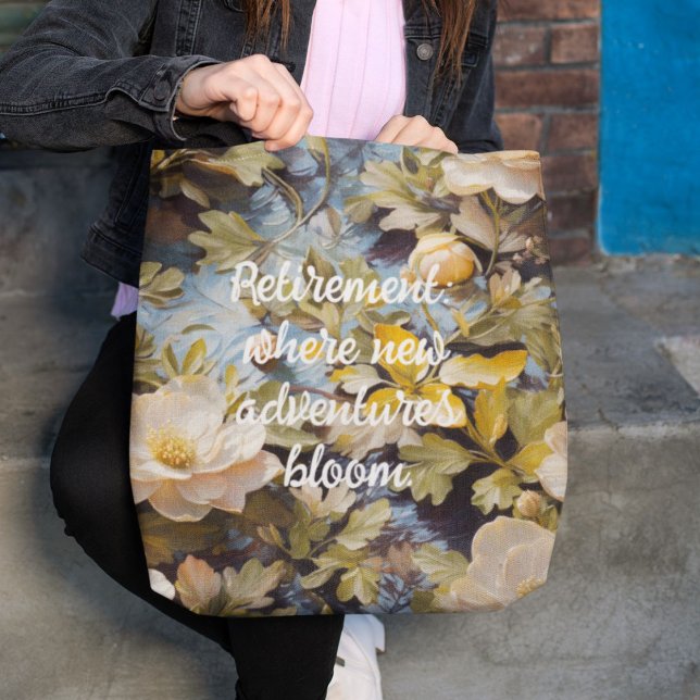 Tote Bag Rustic Blooms des cadeaux de retraite personnalisé (Rustic Blooms Custom Retirement Gifts for Her)