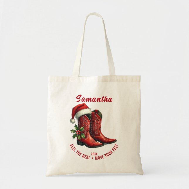 Tote Bag Rustic Line Dance Cowboy Boots  (Devant)