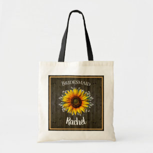 Tote Bag Rustic Sunflower Bridesmaid