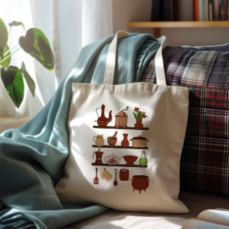 Tote Bag Rustique Antique Cuisine Ustensiles Vintage Élégan