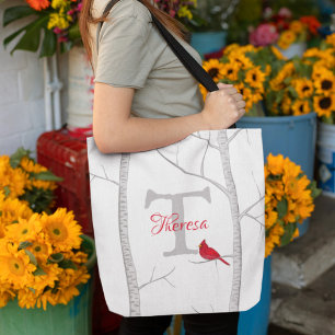 Tote Bag Rustique Artistique Bois Rouge Oiseau élégant Pays