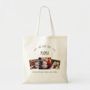 Tote Bag Rustique moderne NOUS VOUS AIMONS MAMA Photo Colla