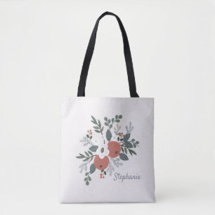 Tote Bag Rustique Noël Folk Art Floral