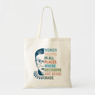 Tote Bag Ruth Bader Ginsburg, Femmes en tous lieux