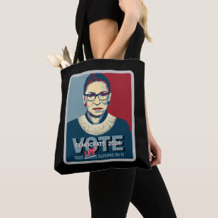 Tote Bag Ruth Bader Ginsburg Pro-Choice Vote 2024 Femmes