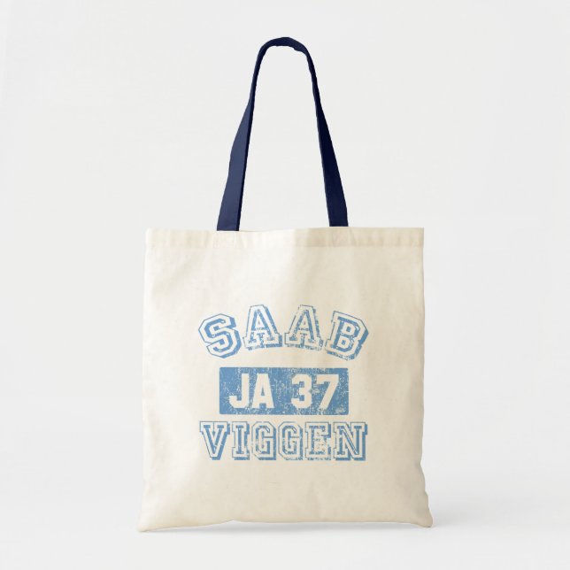 Tote Bag Saab Viggen - BLEU (Devant)