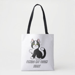 Tote Bag "Sac fourre-tout chat smoking cœur dur adorable ch