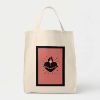 Tote Bag Sacred Heart Reimagined – Minimal Symbolic Art