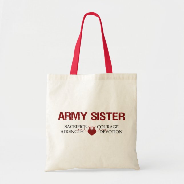 Tote Bag Sacrifice de soeur d'armée, force, courage (Devant)