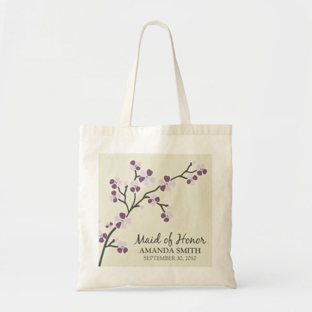 Tote Bag Sacs-cadeaux de mariage d'honneur (prune) (Devant)
