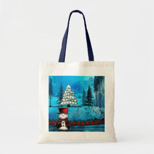Tote Bag Sacs-cadeaux folkloriques d'hiver Lake Christmas