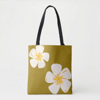Tote Bag Saddle Brown White Orchid Fourre-tout