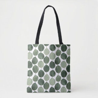Tote Bag Sage Green Eucalyptus Leaf Pattern Botanical Plant