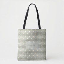 Sage Green Gingham Goose Buffalo Check Custom Name