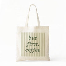 Sage Green Neutral Stripe Coffee Lover's Gift