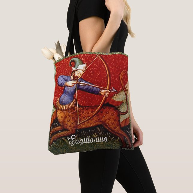Tote Bag Sagittaire Horoscope Zodiac Médiéval Tout imprimer (De près)