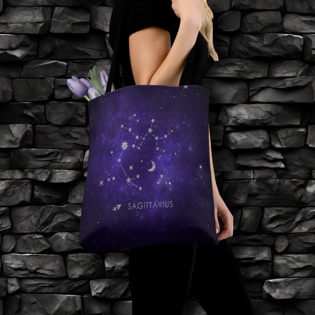 Tote Bag Sagittaire pourpre zodiaque | Horoscope astrologiq (Créateur téléchargé)