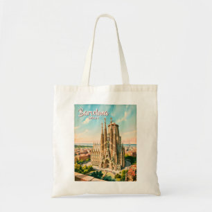 Tote Bag Sagrada Familia personnalisée Barcelone Voyage Aqu