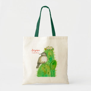 Tote Bag Saguaro Cactus Wren Arizona State Bird