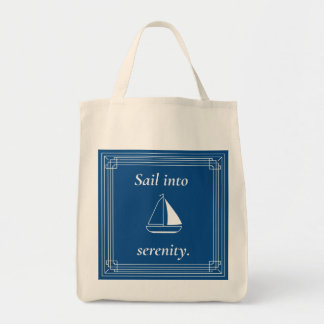 Tote Bag Sail Into Serenity Nautical Sailboat