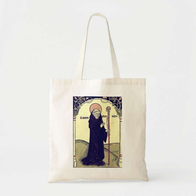 Tote Bag Saint Benoît de Nursia Abbé du Monte Cassino (Devant)