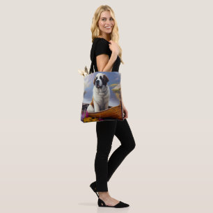 Tote Bag Saint Bernard à la pagaie : Une aventure Pittoresq